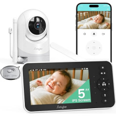Видеоняня - 5-дюймовый IPS-экран и 1080P-камера с управлением через приложение, оповещения о движении, ночное видение HD, двусторонний разговор, м
