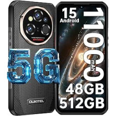 Мобильный телефон OUKITEL WP55 Ultra Outdoor, 6,6 дюйма FHD+ 120 Гц, 48 ГБ + 512 ГБ/2 ТБ, Android 15 Outdoor Mobile Phone без контракта, 11000 мАч/33 Вт, 108 МП + 32 МП + 8 МП ночного видени