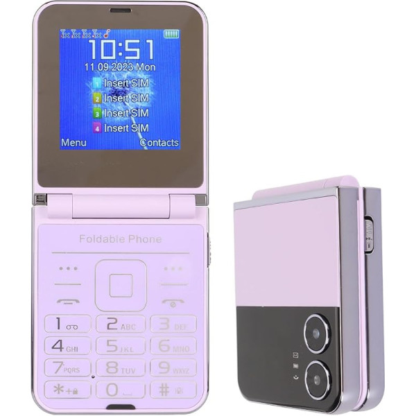 Раскладной телефон Fockety 2G для пожилых людей, 2,6-дюймовый экран, разблокированный раскладной мобильный телефон с двумя SIM-картами, большими к