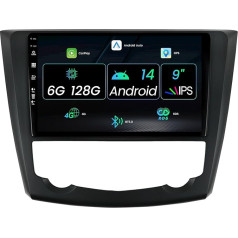 6G + 128G Android 14 Автомобильное радио для Renault Kadjar 2015-2019 Камера заднего вида + MIC 9 дюймов IPS Поддержка DAB+/Steering Wheel Control/WiFi/Bluetooth/Mirrorlink/Carplay/USB/RDS/AUX/DSP/GPS