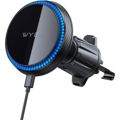 WYE 15 Вт Автомобильная беспроводная зарядка Держатель вентиляционного отверстия Быстрая беспроводная зарядка MagCharge Магнит 360 ° Поворотный 