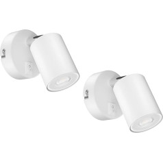 ledscom.de WAIKA Настенный точечный светильник, одна лампочка с выключателем, GU10 матовый черный, лампочка, выбор количества