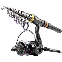 Liudan телескопическая удочка морская палка набор юбка бар и металл рыбалка катушка комбинации полюса с 5.2: 1 скорость соотношение рыбалка кат