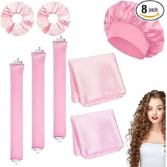 Набор щипцов для завивки без нагрева 8 штук, бигуди на ночь без нагрева для всех типов волос, мягкие пенные локоны для DIY, долговременные лок
