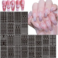 24 листов аэрограф трафареты для ногтей, HOINCO бабочка цветок луна звезда сердце крест французский ногтей наклейки печати трафарет инструмен