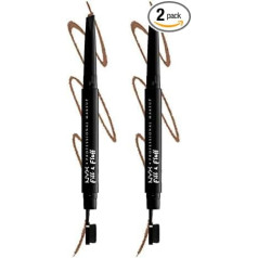 NYX Professional Makeup Eyebrow Pencil with Wax Formula, Precise Tip and Blending Brush, Fill & Fluff Eyebrow Pomade Pencil, Taupe (Brown) (Pack of 2)