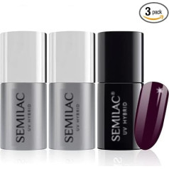Semilac базовое покрытие, верхнее покрытие и УФ-гель для ногтей Прочный, устойчивый к сколам и легко наносится 099 темно-фиолетовый винный цвет 