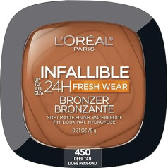 L'Oréal Paris, Unfallible Freshwear Soft Matte Bronzer, Shade 450 Deep Tan 9g