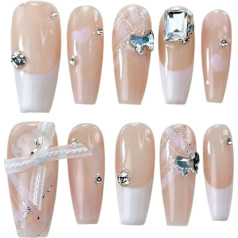 Темперамент Nagelkunst, Französisch Bogen Плед Diamant ausgehöhlt Liebe Nagel Магазин Nagel tragen eine Hochzeit Mandarin Ente Nagel(M)