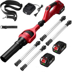 Аккумуляторный воздуходув для листьев ONEVAN с 2 батареями 4000 мАч, 2,4 м экстра длинная телескопическая штанга 26000 об/мин макс, воздуходувка для 