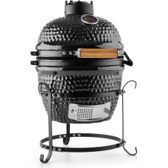 Klarstein Princesize Kamado Grill, керамический гриль, угольный гриль, коптильня с крышкой, керамика, хорошо удерживает тепло, внутренний термометр, дерев