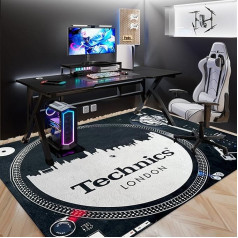 USTIDE Белый CD Ковер Музыкальная Комната Спальня E-Спорт Комната Нескользящий Моющийся Большой Напольный Коврик Винтаж Рок Панк Стиль 3D Винил