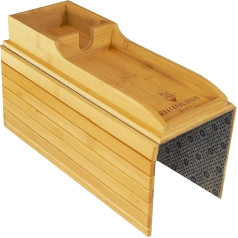 Graceful Grove Бамбуковый поднос для дивана - подставка для чашек - нескользящий складной диванный столик - подставка для напитков, мобильного тел