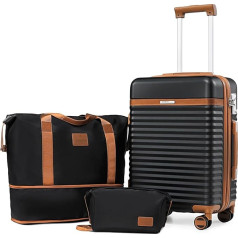 Joyway Набор чемоданов 3 части ABS жесткой оболочки расширяемый чемодан-тележка с 4 колесами и TSA замок ручной клади включает в себя 1 дорожная су