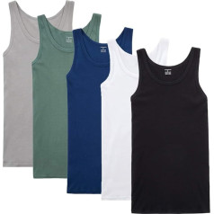 NUOZA Упаковка из 5 топов, много цветов, 100% высококачественный хлопок, не дает усадки, не выцветает, непрозрачный