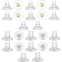 Упаковка из 24 ушных шпилек, закрытие для сережек, силикон, гипоаллергенный закрытие для сережек, силикон для тяжелых сережек, ушные шпильки