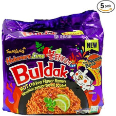 SAMYANG Habanero Chicken Hot Pasta 5 x 140 g Ramen | Ready Noodles Instant Fire Noodles | Very Sharp | Ramyun Halal