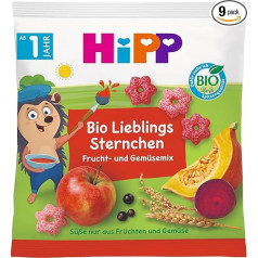 HiPP Organic for Children Nibble Products Favourite Stars, Pack of 9 (9 x 30 g)