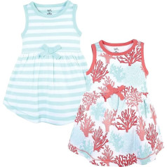 Touched by Nature Baby Girls' Organic Cotton Short and Long-Sleeve Dresses, Casual Dress