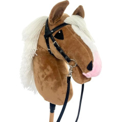 Hobby Horse VIP Игрушка для детей Лошадь плюшевая подарочная Размер A4, длина палки 65 см, цвет Изабелла, светло-коричневый