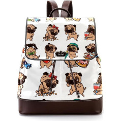 Мопс мультфильм персонализированные школьные сумки книжные сумки для подростков, разноцветный, 27x12.3x32 см, рюкзаки-рюкзаки