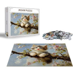 Пазл Кошка 2000 Кусочков Животное Деревянный Пазл Взрослых, Премиум Качество Классические Деревянные Образовательные Игры, DIY Классические 