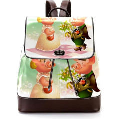 Симпатичная пара свиней С днем святого Валентина Персонализированные школьные сумки-книжки для подростков, разноцветный, 27x12.3x32 см, Рюкзак