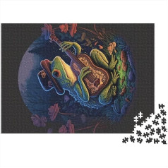 Пазлы 1000 шт. для взрослых и по Лягушка играет на банджо для взрослых Пазлы Деревянные пазлы для взрослых подростков 1000 шт. 75 x 50 см