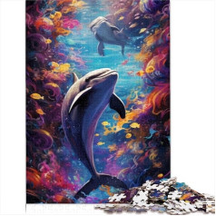 Пазлы для взрослых 1000 штук Пазлы для взрослых Пазл Арт Дельфин Деревянные пазлы для взрослых и детей Возраст от 12 лет Подарочные игрушки (50 