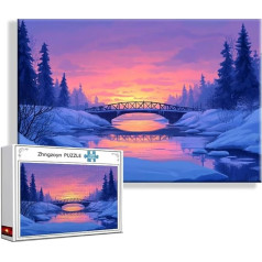 Пазл Зима Зима 1500 деталей Большой XXL 87 x 57 см, Пазл Искусство Невозможное Взрослые Задача, Сделай Сам Классический Пазл Взрослые, Мальчик, Де