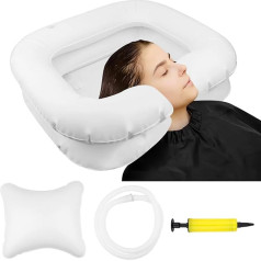 Надувная раковина для мытья волос для лежачих больных, портативная надувная мобильная раковина с маленькой подушкой и сливным шлангом, па