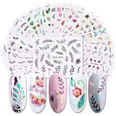 Наклейки для ногтей, 29 листов искусство ногтей наклейки самоклеящиеся лето ногтей наклейки вода передача фламинго листья кактус декали дл