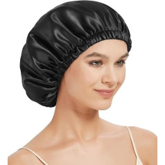 22 Momme Шелковая шапочка для сна, 100% шелк малбери, шелковая шапочка для сна для вьющихся волос, двойная шапочка для волос (DE/NL/SE/PL, буквенно-цифр