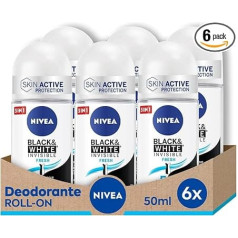 NIVEA Black & White Invisible Fresh Roll-On 50 мл упаковка из 6
