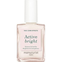 MANUCURIST Active Bright Nail Polish Nail Care & Nail Softer Bio-Based - Extra Strong Nail Hardener Brittle Nails with Colour, White Nail Polish - Brightening Nail Polish - Nail Care Products