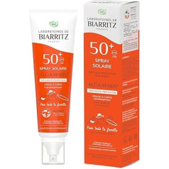 Laboratoires de Biarritz Algamaris Sun Spray SPF50+ в новом семейном размере 150 мл Солнцезащитный спрей с SPF 50+ из органических сертифицированных натуральных ингр