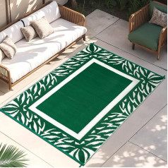 nesrt Outdoor-Teppich, 1,2 x 1,8 м, wasserdicht, wendbar, Kunststoff, Stroh-Teppich für Wohnmobil, Camping, faltbar, für Innen- und Außenbereich, für Deck, Hinterhof, Picknick, Strand, Veranda (grün)