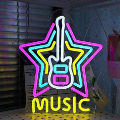 Гитара неоновые знаки, музыкальный светодиодный неоновый знак для декора стены диммируемый USB Powered неоновый свет знаки подарки для музыки 