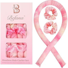 Befana Satin Heatless Hair Curler Set | Heatless Curls Overnight | Curlers for Sleeping | Бигуди без нагрева и ободок для завивки мягких локонов во время сна - Sakura