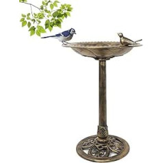 Птичья ванна Античный фонтан для украшения сада и улицы | Высота 68 см | Бронза с птицей