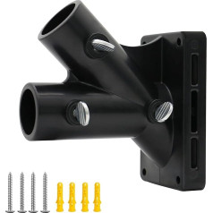 Fahnenmasthalter für Außenhaus, 2,5 см Durchmesser, Fahnenmasthalter, robuste Kunststoff-Fahnenmasthalterung, Fahnenmasthalterung (schwarz)