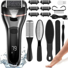 Электрическое устройство для удаления мозолей, 6 роликов, светодиодная подсветка, перезаряжаемый комплект устройств для ухода за ногами, 23