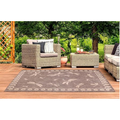 Ковер Terrace Dragonfly Flat Weave Outdoor, бордовый, терракотовый, синий, золотой, тиловый и натуральный (Taupe/Natural, 80 x 150 см)