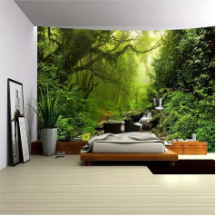Arsey Гобелен Лес Настенное Полотенце Дерево Настенный Коврик Гобелен Водопад Туман Настенный Висит Трава Природа Пейзаж Гобелены Настенно