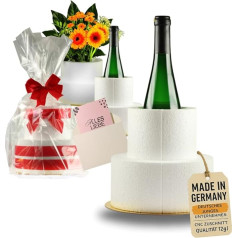 Многоярусный торт из полистирола с вырезами для бутылок, цветов и прочего - в коробке 18 штук - двусторонняя лента, золотая основа - умный под