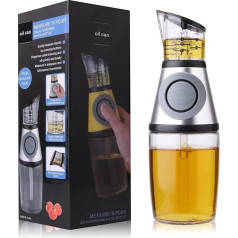 FomaTrade Superior Glass Oil and Vinegar Dispenser, Measuring Oil Pourer for Kitchen, Clear Glass Oil Bottle with Scale 241ml