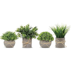 Набор из 4 искусственных растений, искусственные растения с горшками, декоративные растения, искусственные эвкалипты, искусственные расте