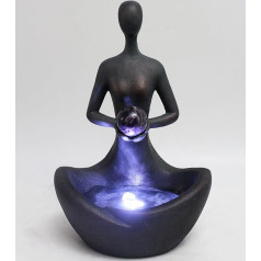 Фонтан для йоги со светодиодной подсветкой Крытый фонтан Настольный фонтан Садовый фонтан Исцеляющий камень Фонтан Дзен (Аметист)