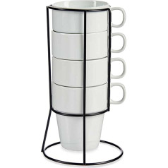 Набор из 4 штабелируемых кружек белого цвета с полочкой из коллекции VESSIA