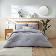 Пододеяльник Night Owl Natural Cotton Waffle с машинной стиркой и гипоаллергенным покрытием 10.5 Tog Double Grey
